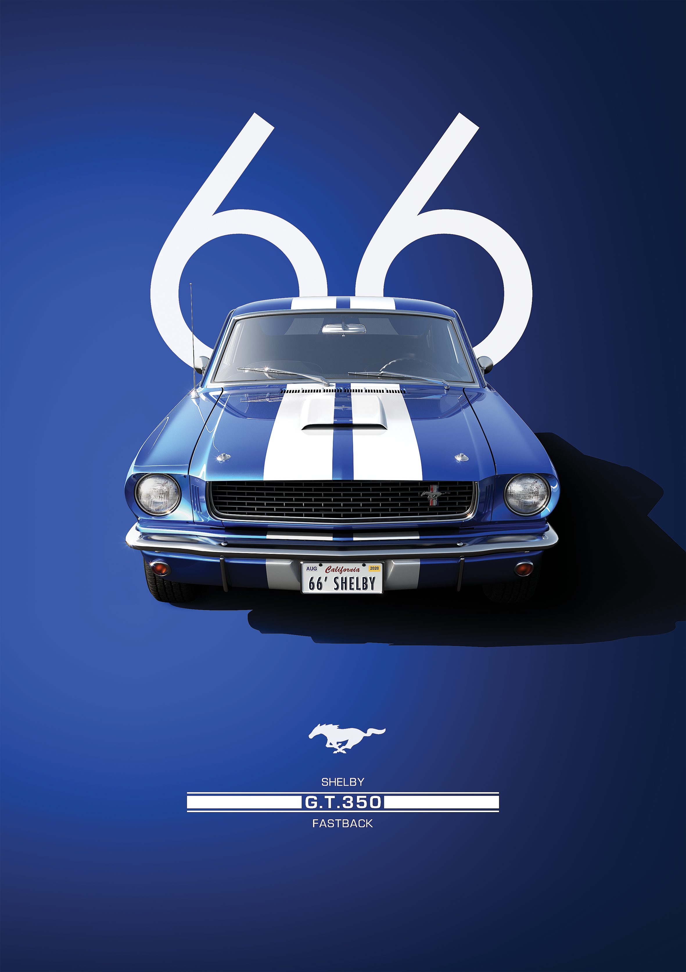 1966 Mustang Shelby metal poster artwork
